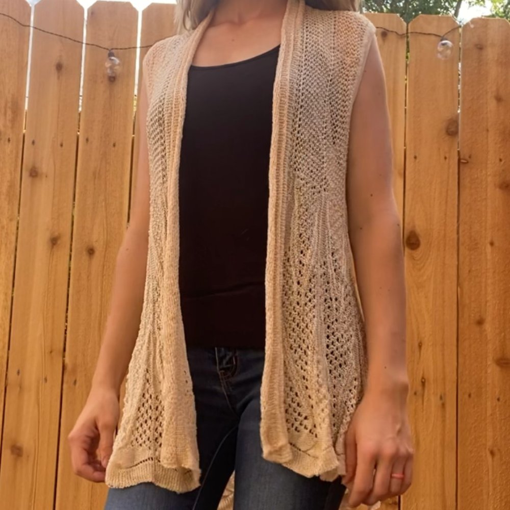 Guess Tan Cabi Knit Sleeveless Sweater